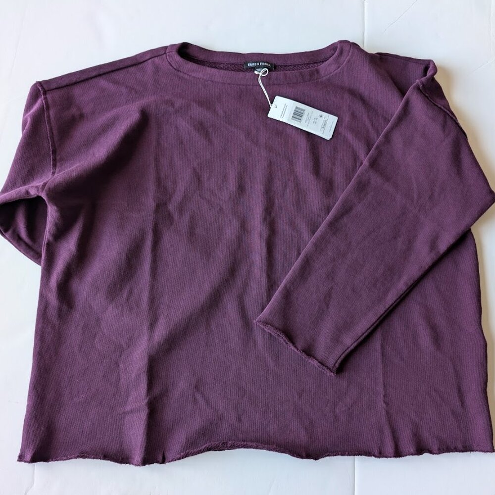 Eileen Fisher Lightweight 100% Organic Cotton Terry Box-Top Sz:XL NWT